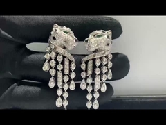 Het geïnspireerde Witgoud van Panthere DE Cartier Earrings 18k met Diamanten
