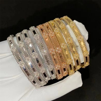 Solid Gold Custom Brand Jewelry 18k Rose Gold PerléE Sweet Clovers Bracelet gold jewelry