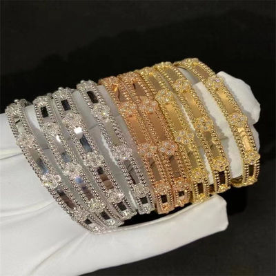 Solid Gold Custom Brand Jewelry 18k Rose Gold PerléE Sweet Clovers Bracelet gold jewelry