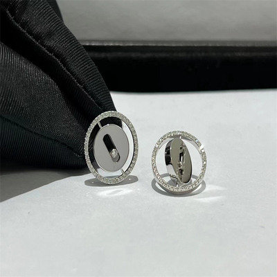 Custom 18k witgoud diamanten oorbellen AU750 goud diamanten oorbellen voor vrouwen