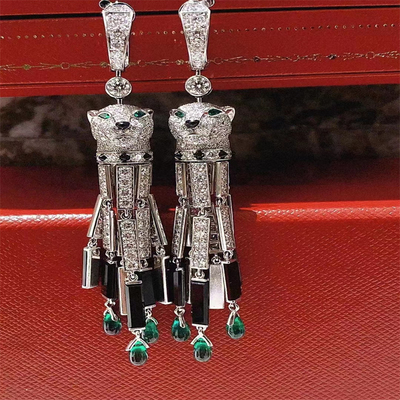 Op maat gemaakte juwelen Diamant 18k Gouden stud oorbellen Brand Panther oorbellen