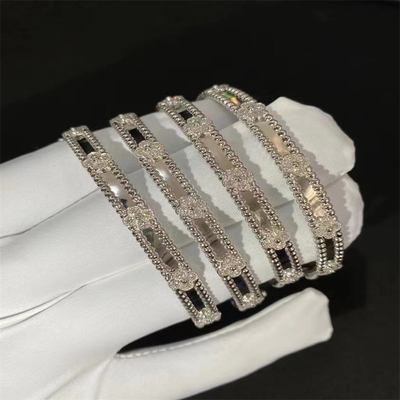 Custom HK Setting Jewelry VCA Armband 18k Witgoud Diamant Armband