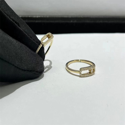 Custom Juwelen 18k Gouden Ringen Lucky Move AU750 Gouden Diamanten Ring