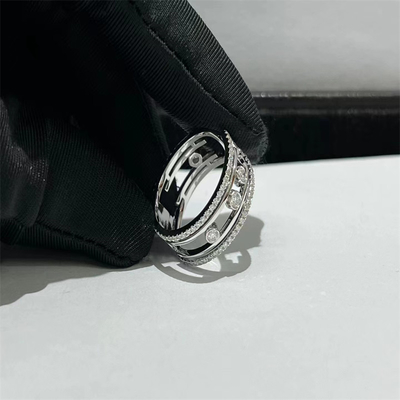 18k goud verlovingsring AU750 Gold Move Ring Echte diamant kwaliteit gouden sieraden