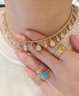 Van de Douane18k Gouden Juwelen DEF van vrouwen de Kleurenluxe Diamond Necklace