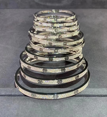 18 van de armbandenjuwelen van Karat gouden van de de luxediamant van de de juwelen volledige diamant armbanden van de de liefde dunne armband