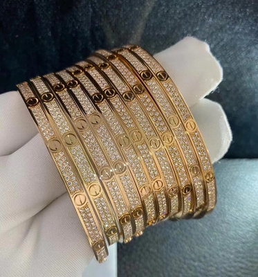 hoge van de Juwelenchina van de merkdouane van de fabrieksBrand full diamond love bracelet 18k Gouden de Armbandjuwelen
