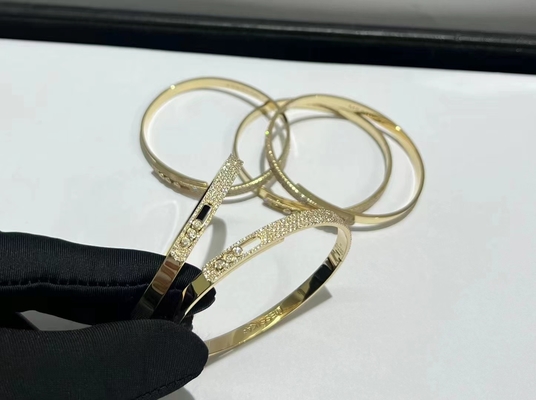 Custom merk luxe diamant sieraden wens 18k diamant AU750 Gouden armband