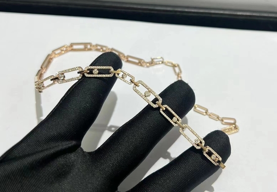 China juwelen fabriek 18k geel goud diamant halsketting AU750 Goud high brand juwelen