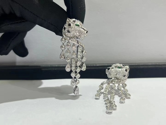 Het geïnspireerde Witgoud van Panthere DE Brand Earrings 18k met Diamanten