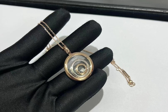 Goud van de de Geesthalsband 18K Rose&White van Chopard het Gelukkige Diamands met Diamanten Één