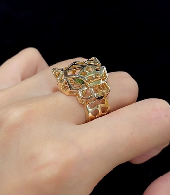 OEM ODM 18K Gold Diamond Ring Panther Ring Jaguar Ring Tiger Ring aangepast