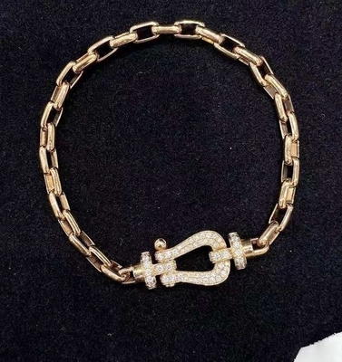 Aanpasbare 18k gouden sieraden FORCE 10 BRACELET L model in 18k geel goud en diamanten.