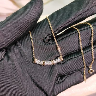 Luxe Echte 18k Gouden Diamanten Sieraden Moderne Ontwerpen Bezelzetting