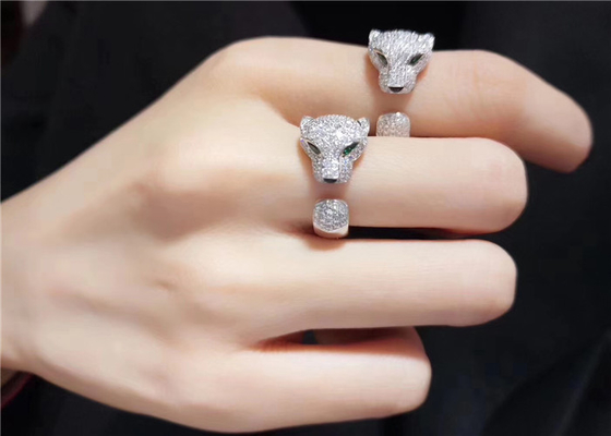 18k witgoud 137 diamanten panther de Brand ring wens juwelen china