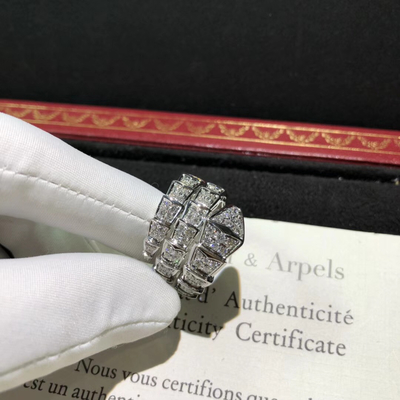Magnificent 18K Gold Diamond Ring , Personalized  Snake Ring AN855116