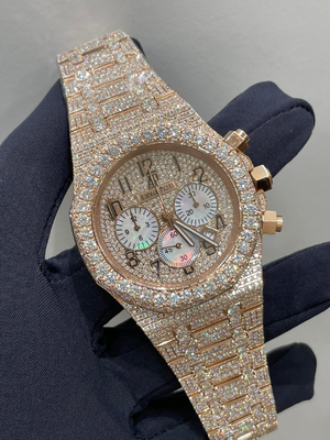 Iced Out Rhinestones Diamond Quartz Horloges Roestvrij staal Hip Hop sieraden