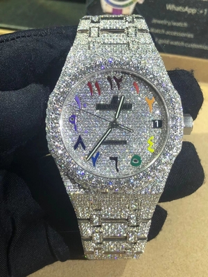 Mannen Vrouwen Horloges Iced Out Bezel Hip Hop VVS Moissanite Diamant Horloge Band Luxe