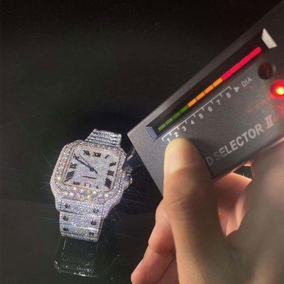 Ice Cube Juwelen Vvs Zwart Moissanite Diamant Bust Down Horloge Luxe Mannen