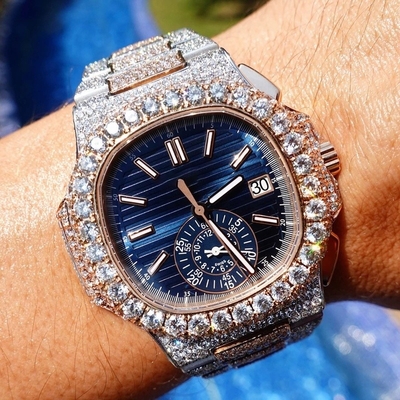 Luxe Hip Hop Iced Out Bling Bling Horloges Voor Mannen Moissanite Diamant